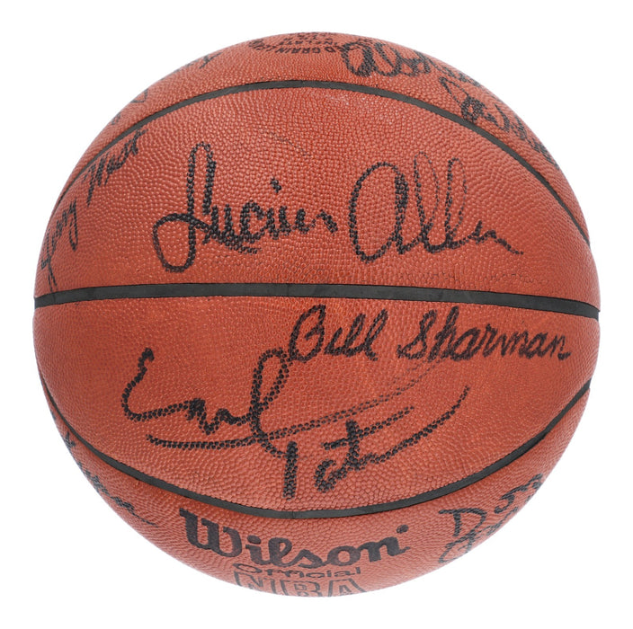 1976–77 Los Angeles Lakers Team Signed Playoffs Game Used Basketball JSA & MEARS