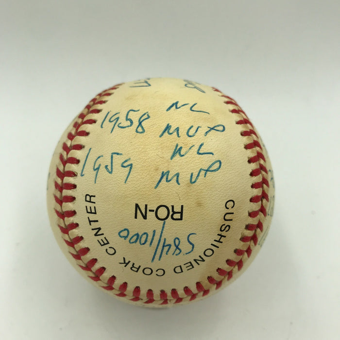 Beautiful Ernie Banks Signed Autographed Heavily Inscribed STAT Baseball RJ COA