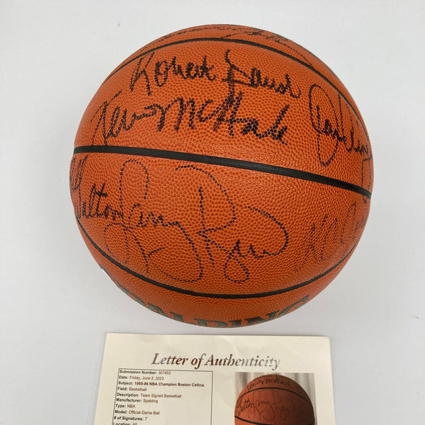 1985-86 Boston Celtics NBA Champs Team Signed Official NBA Game Basketball JSA