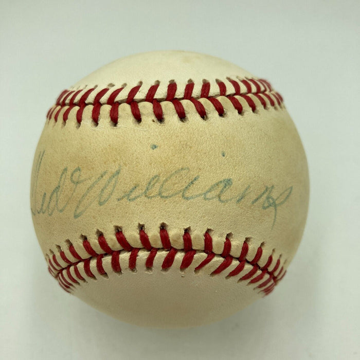 Ted Williams Signed Vintage American League Macphail Baseball Beckett COA