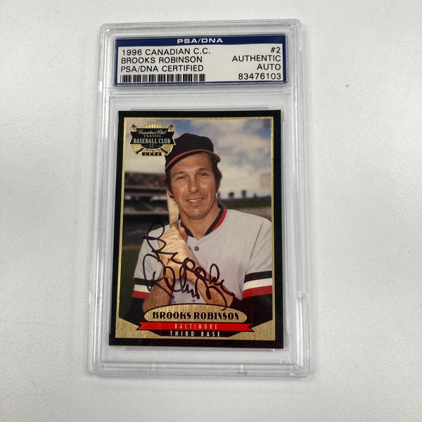 Brooks Robinson Signed Canadian Club Baseball Card Auto PSA DNA