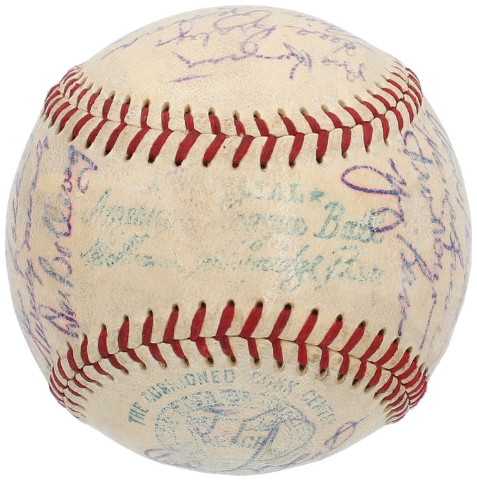 1953 New York Yankees World Series Champs Team Signed Baseball Mickey Mantle JSA