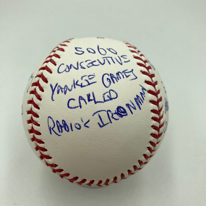 John Sterling Signed Heavily Inscribed STAT Baseball JSA COA RARE!