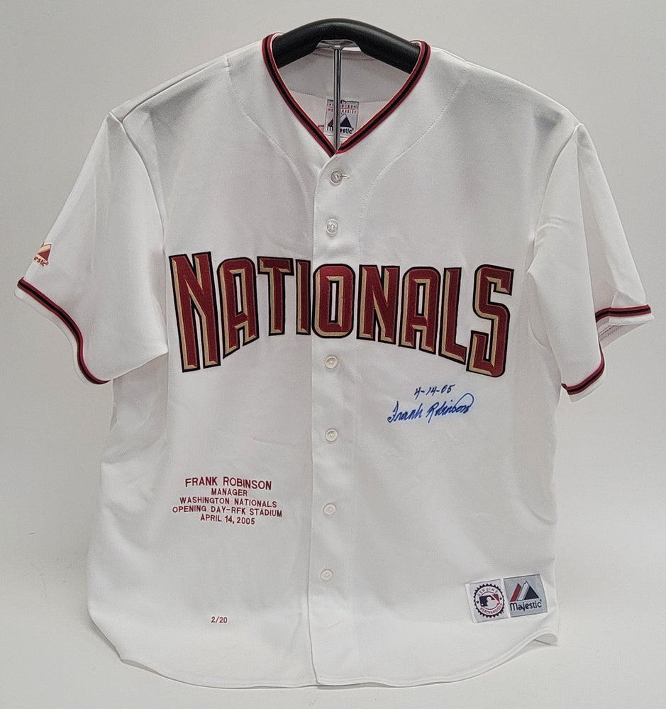 Frank Robinson Signed Washington Nationals Opening Day Majestic Jersey Beckett