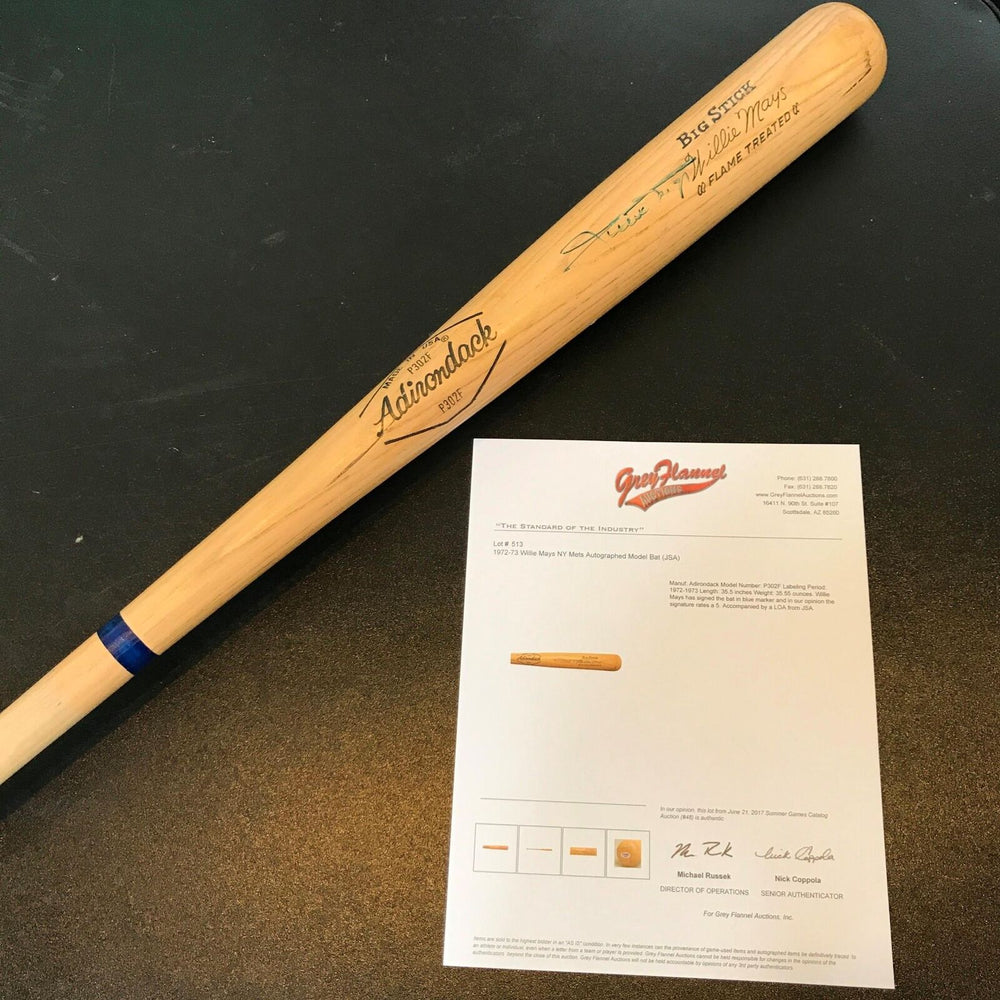 1972 Willie Mays Signed Autographed Game Model Bat PSA DNA & Grey Flannel COA