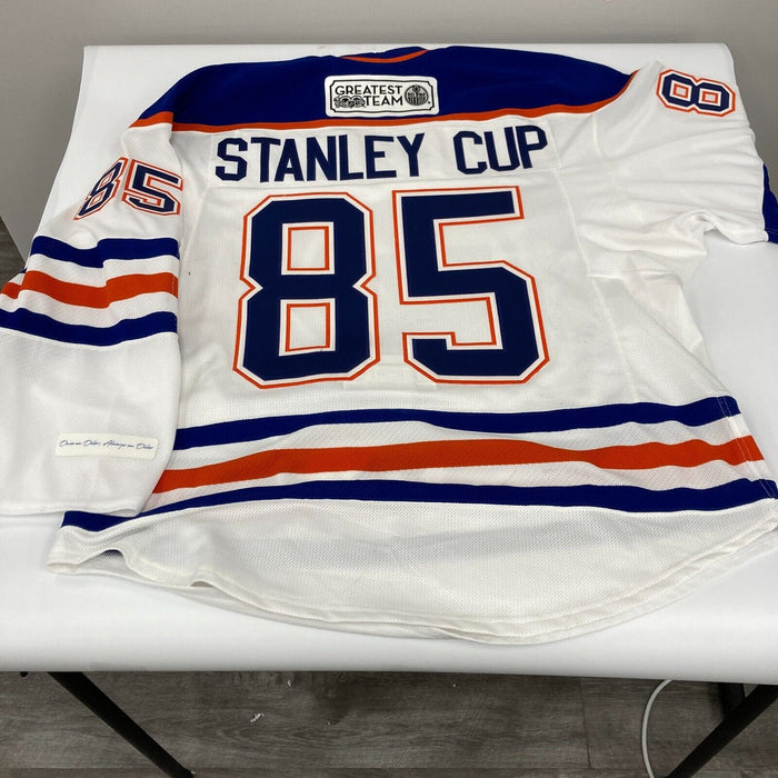 1984-85 Edmonton Oilers Stanley Cup Champs Team Signed Jersey Wayne Gretzky JSA