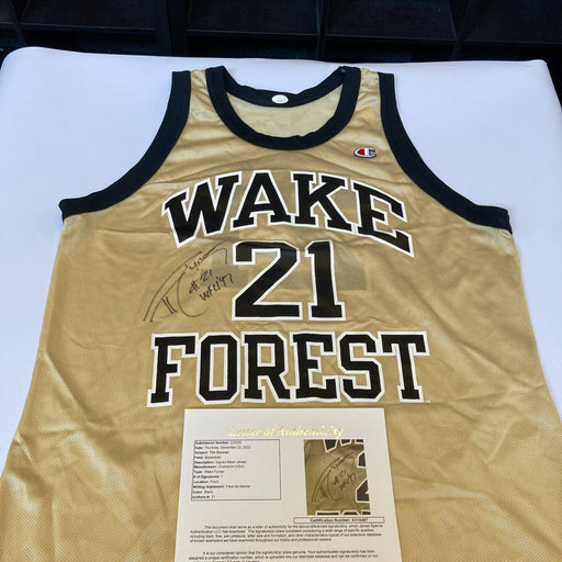 Tim Duncan Pre Rookie Signed Authentic Wake Forest Demon Deacons Jersey JSA COA