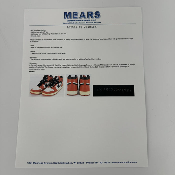 Michael Jordan 1985 Air Jordan 1 Game Used Signed Sneakers Rookie MEARS, JSA COA