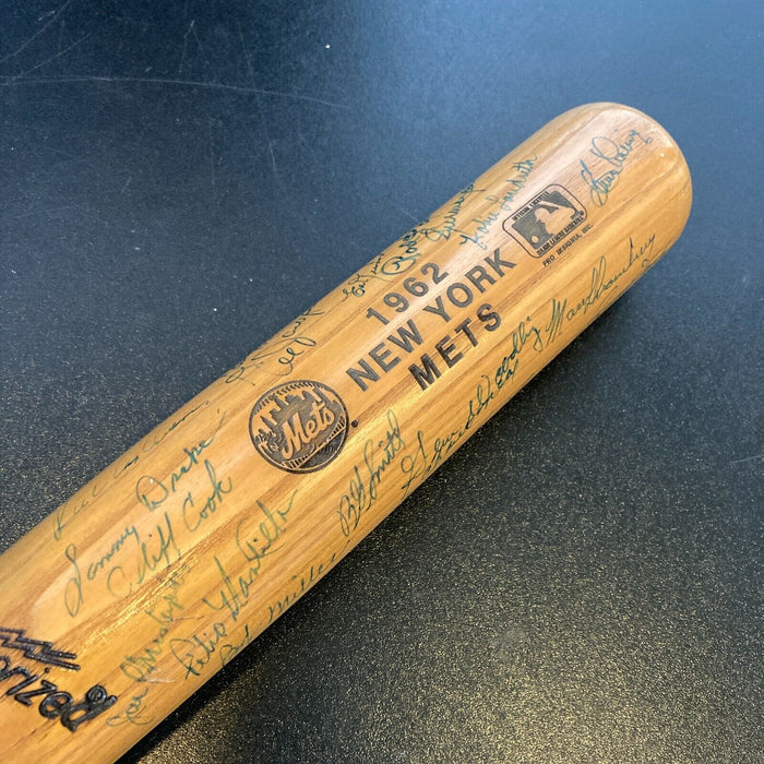 1962 New York Mets Inaugural Season Team Signed Bat 26 Sigs With JSA COA