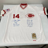 Pete Rose Signed Heavily Inscribed STATS Cincinnati Reds Jersey PSA DNA COA