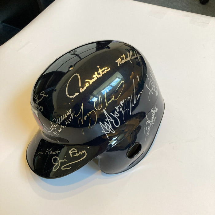 Beautiful Minnesota Twins Hall Of Fame Legends Signed Helmet 19 Sigs JSA COA