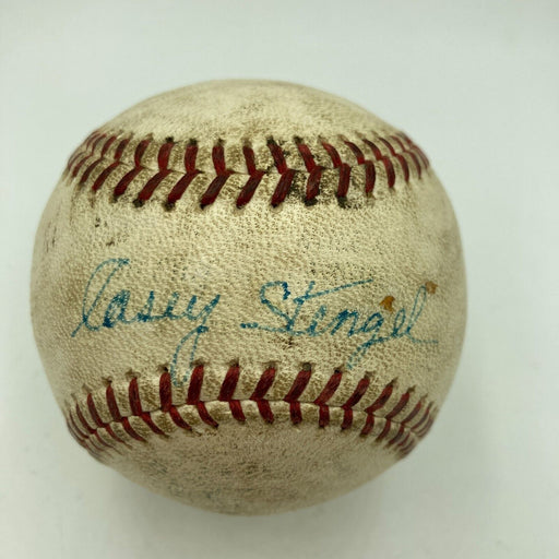 Casey Stengel & Mel Allen Signed 1960's Game Used Baseball JSA COA