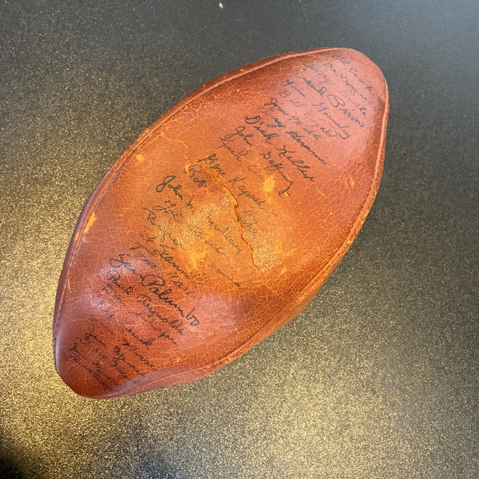 1954 Notre Dame Fighting Irish Team Signed Football With 57 Sigs Beckett COA