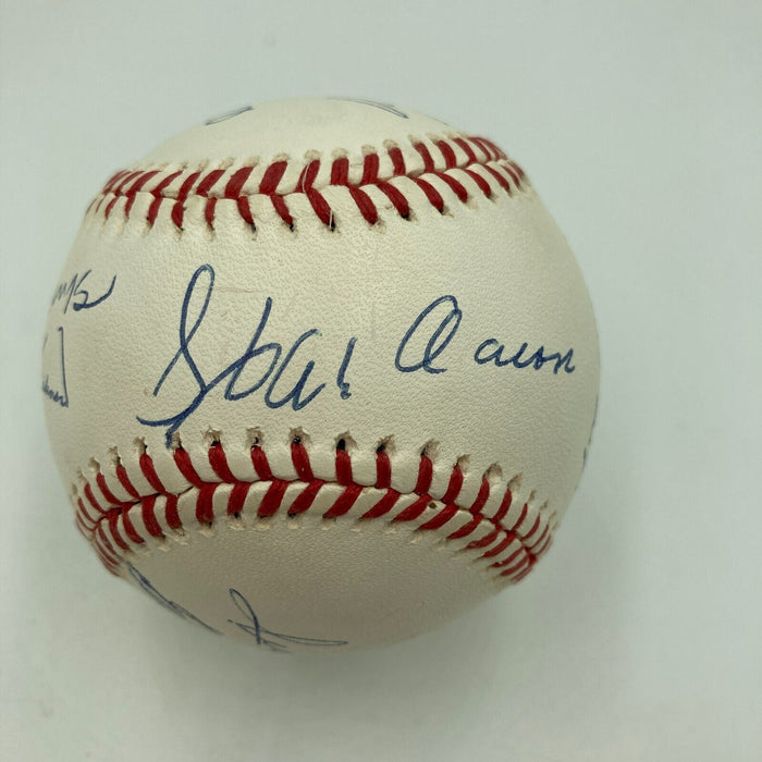 Beautiful Willie Mays Hank Aaron 500 Home Run Club Signed HOF Baseball JSA COA