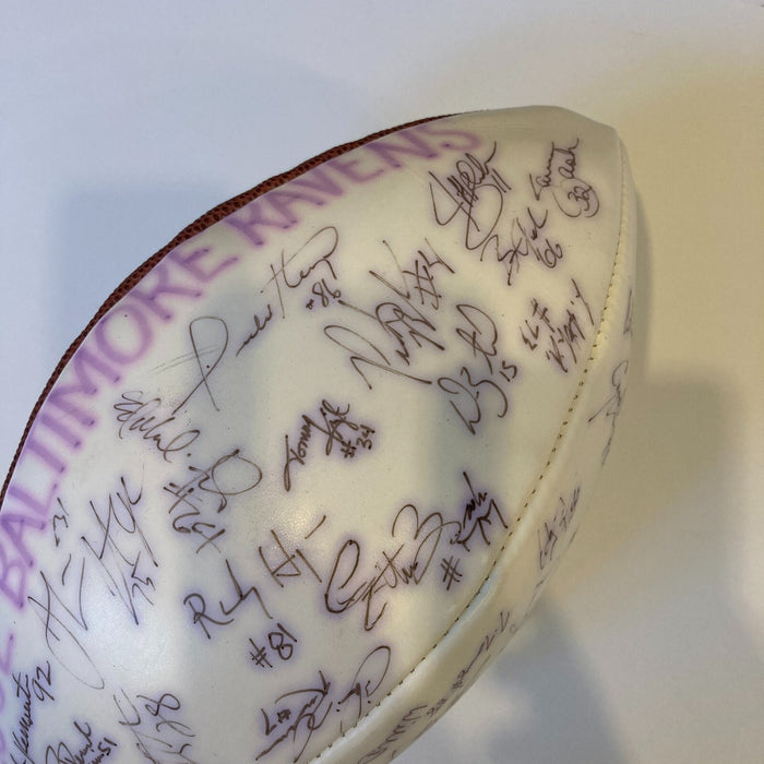 2002 Baltimore Ravens Team Signed Wilson NFL Football JSA COA #1
