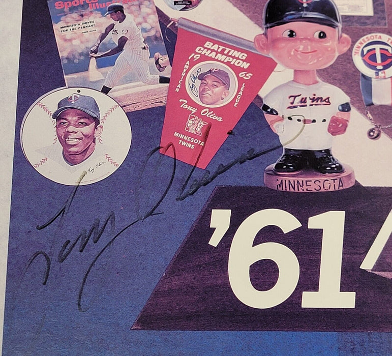 1991 Minnesota Twins World Series Champs Team Signed 18x24 Poster Beckett COA