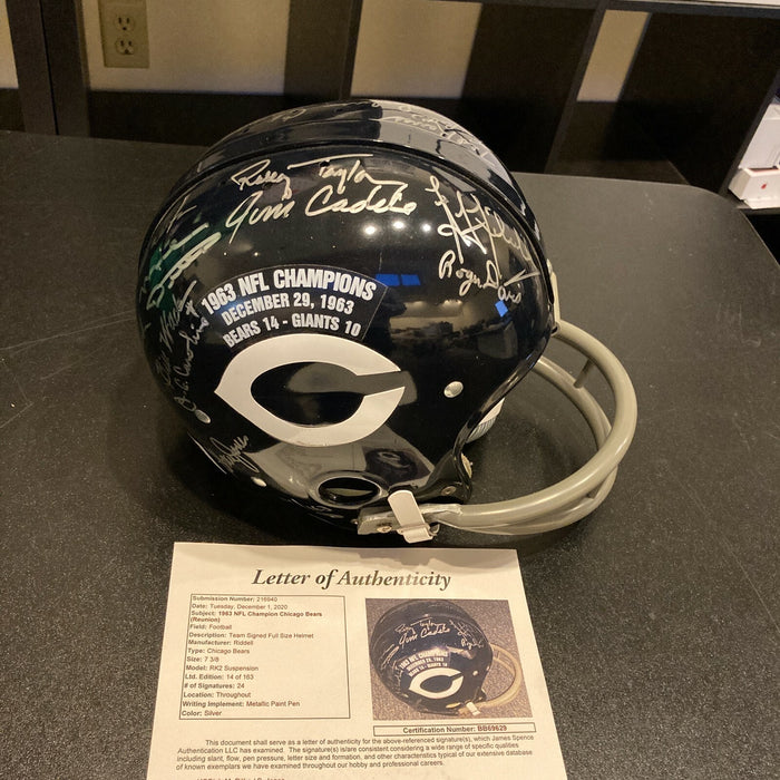 1943 football helmet 1963 Chicago Bears Super Bowl Champs Team Signed Full Size Helmet With — Showpieces Sports