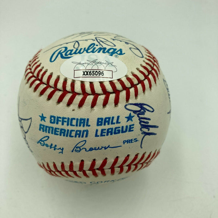 1989 Oakland A's World Series Champs Team Signed W.S. Baseball JSA COA