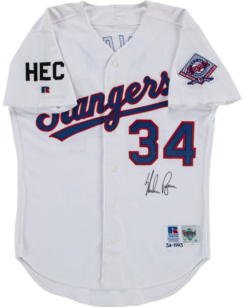 Nolan Ryan Signed 1993 Texas Rangers Russell Game Model Jersey Beckett COA