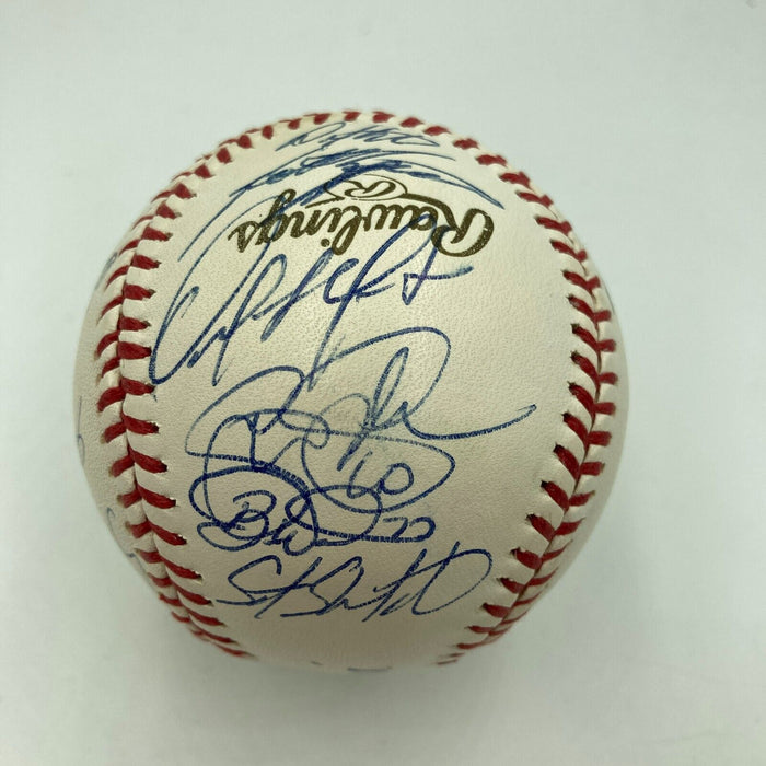 2002 Anaheim Angels World Series Champs Team Signed W.S. Baseball With JSA COA