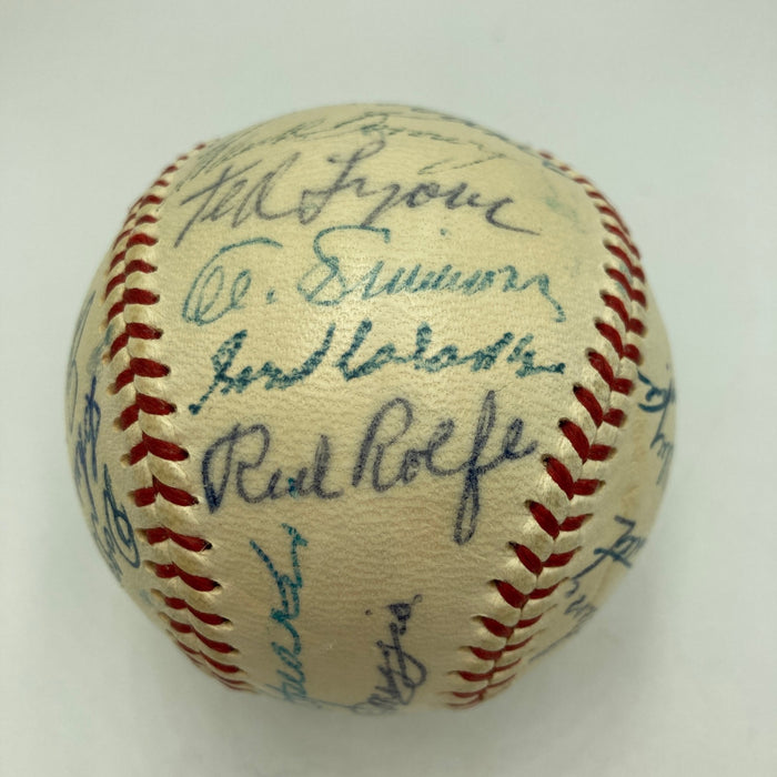 Stunning 1955 Hall Of Fame Induction Signed Baseball 25 Sigs Jimmie Foxx JSA COA