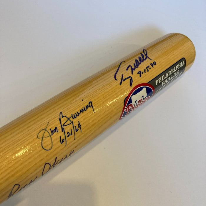 Philadelphia Phillies No Hitter Pitchers Signed Cooperstown Baseball Bat JSA COA