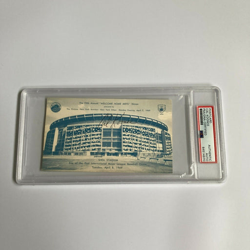 Cal Koonce Signed 1969 New York Mets Shea Stadium Postcard PSA DNA RARE