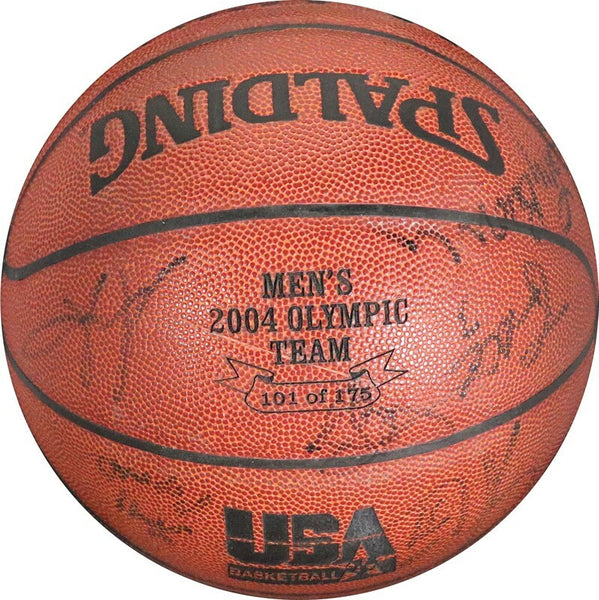 Lebron James Rookie 2004 Olympics Team USA Signed Basketball Tim Duncan JSA COA
