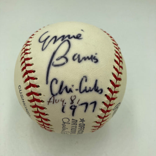 Ernie Banks "Chicago Cubs 1977" Signed National League Feeney Baseball JSA COA