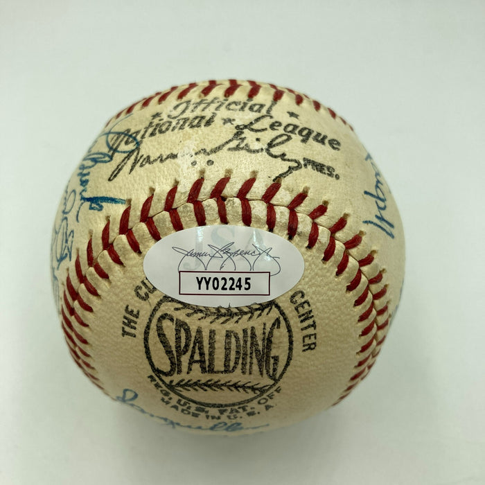 Beautiful 1972 All Star Game Team Signed Baseball 21 Sigs Hank Aaron JSA COA