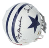 Tom Landry & Roger Staubach Dual-Signed Dallas Cowboys Mini-Helmet - JSA COA