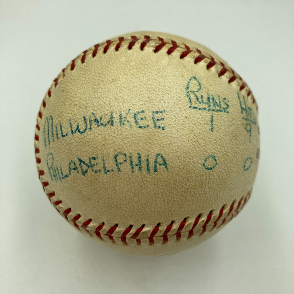 Lew Burdette 1960 No Hitter Signed Game Used National League Baseball JSA COA
