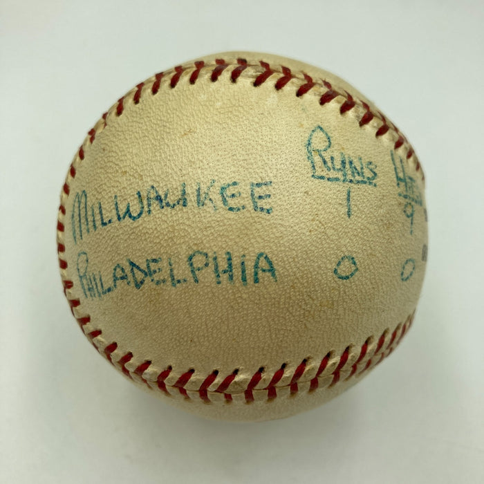 Lew Burdette 1960 No Hitter Signed Game Used National League Baseball JSA COA