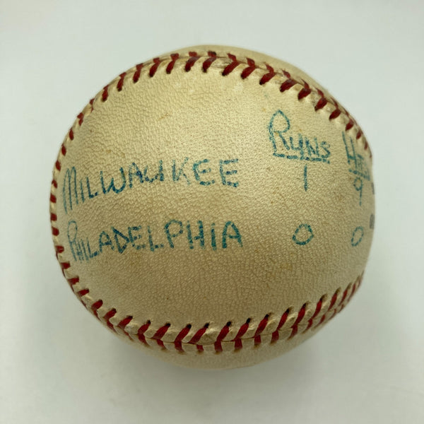 Lew Burdette 1960 No Hitter Signed Game Used National League Baseball JSA COA