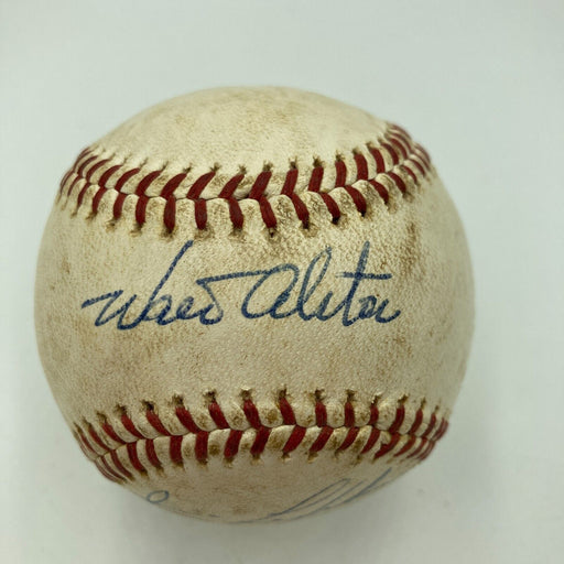 Walt Alston Signed 1960's Game Used Official National League Baseball JSA COA