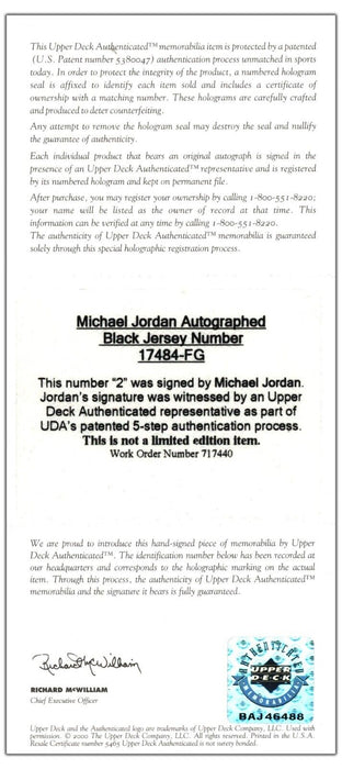 Michael Jordan Signed Jersey Numbers #23 Display Upper Deck UDA COA