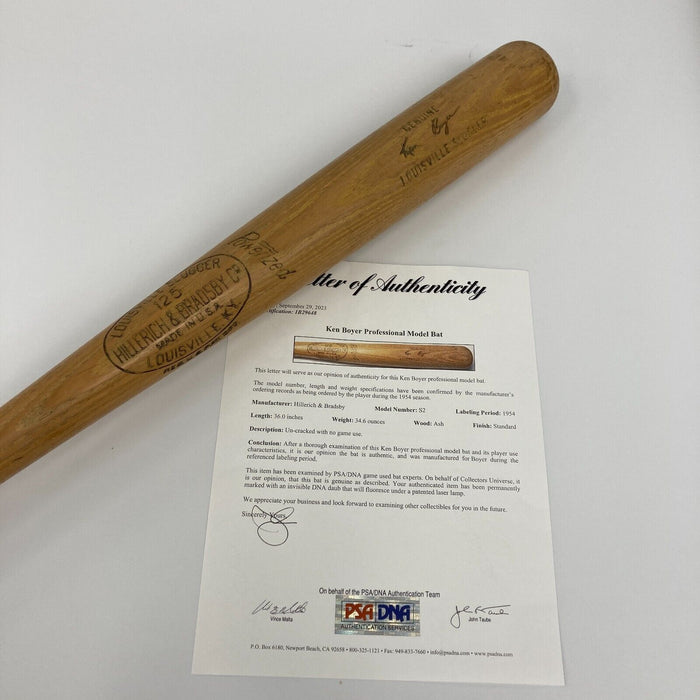 Ken Boyer 1954 Rookie Game Issued Louisville Slugger Baseball Bat PSA DNA COA