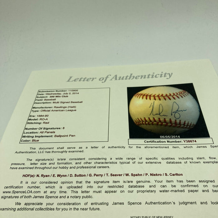 Nolan Ryan Tom Seaver 300 Win Club Signed Baseball With JSA COA