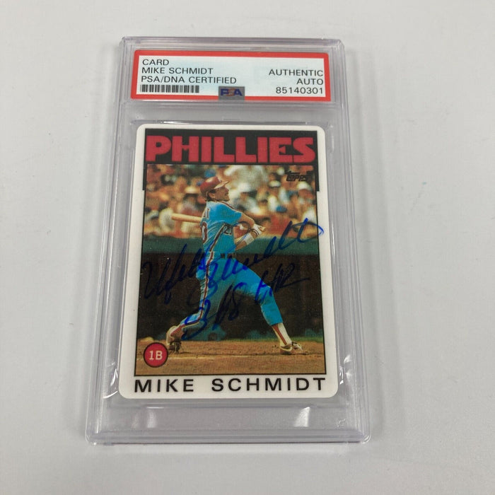 1986 Topps Mike Schmidt "548 Home Runs" Signed Porcelain Baseball Card PSA DNA