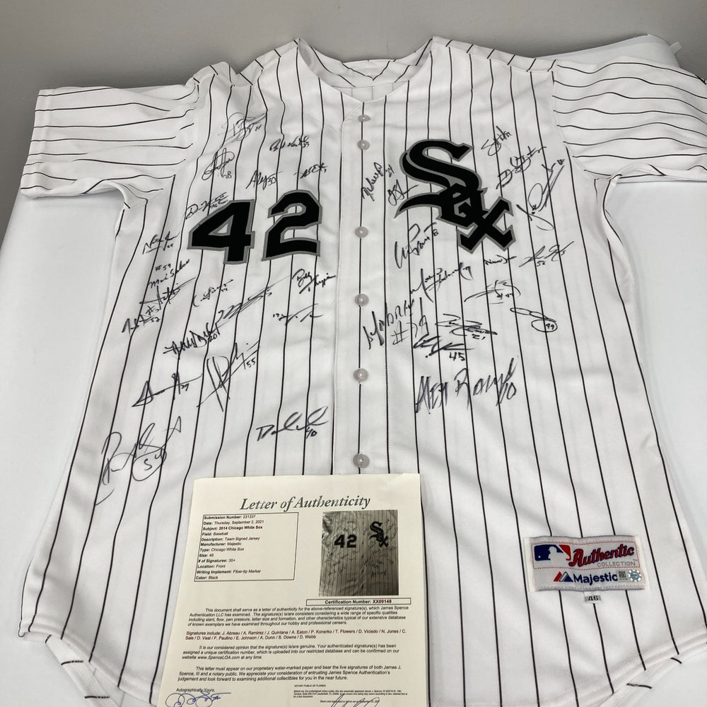 2014 Chicago White Sox Team Signed Jackie Robinson Day Jersey JSA COA & MLB Auth