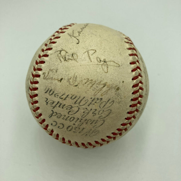 Phil Rizzuto 1940 Kansas City Blues Rookie Minor League Team Signed Baseball JSA