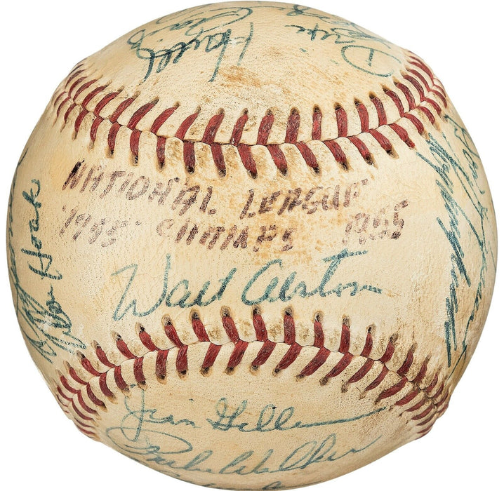 1955 Brooklyn Dodgers W.S. Champs Team Signed Baseball Jackie Robinson PSA DNA