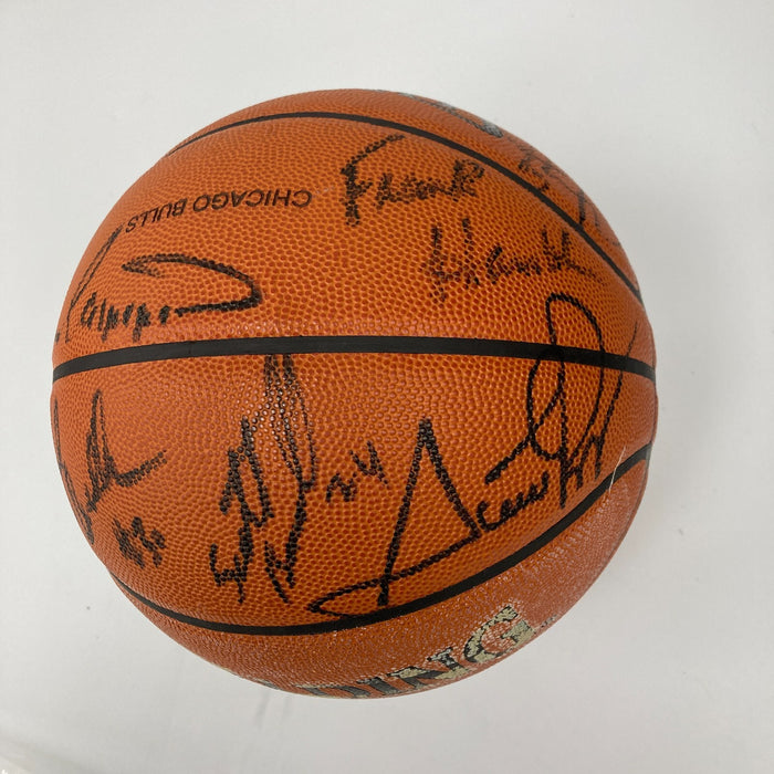 1997-98 Chicago Bulls NBA Champs Team Signed Game Basketball The Last Dance JSA