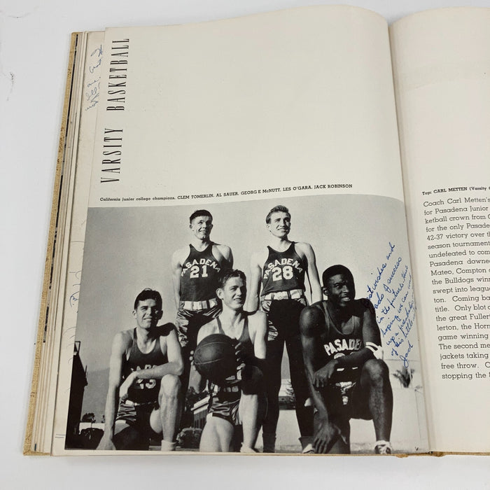Jackie Robinson Signed 1939 Pasadena City College Yearbook 6 Signatures! JSA COA