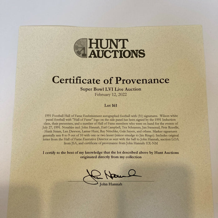 1991 Football Hall of Fame Enshrinement Signed Football 31 Sigs JSA COA