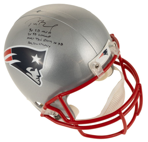 Tom Brady Super Bowl MVP Signed Inscribed New England Patriots Helmet JSA COA