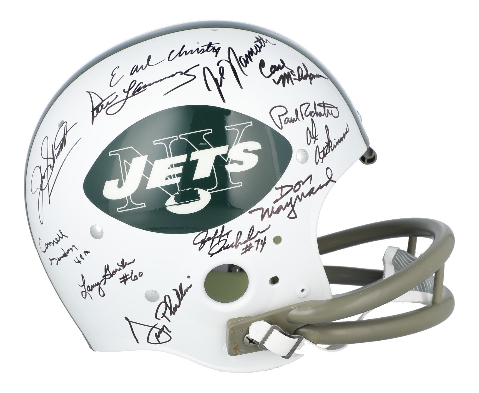 1969 New York Jets Super Bowl Champs Team Signed Authentic Game Helmet Steiner