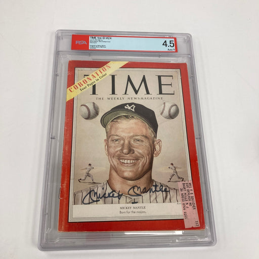 Mickey Mantle Signed 1953 TIME Magazine PSA 9 MINT Auto