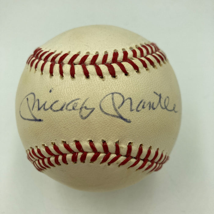 Mickey Mantle Signed Vintage American League Joe Cronin Baseball JSA COA