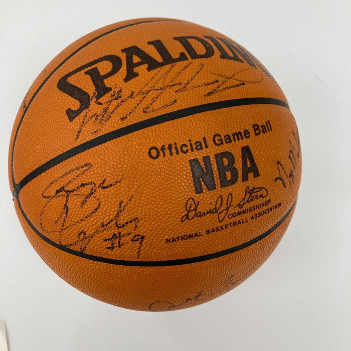 1997-98 Philadelphia 76ers Team Signed Game Basketball Allen Iverson Rookie JSA
